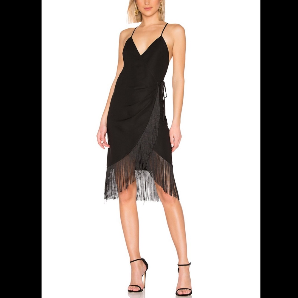 Michael Costello X Revolve black small wrap dress